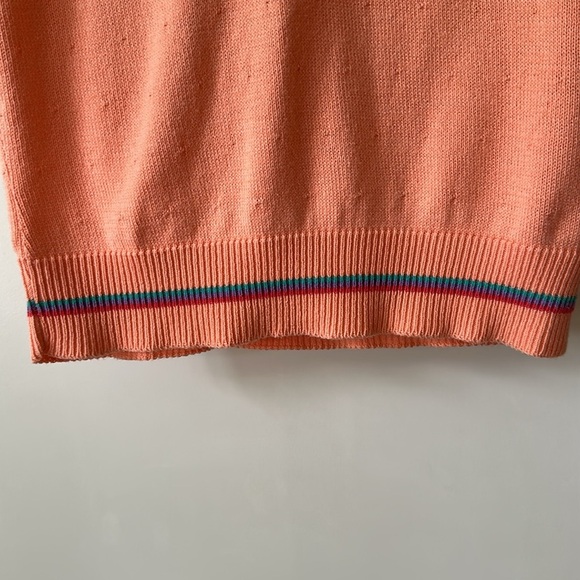 TAIL | Vintage Cotton Orange V-Neck Sweater - Picture 6 of 10